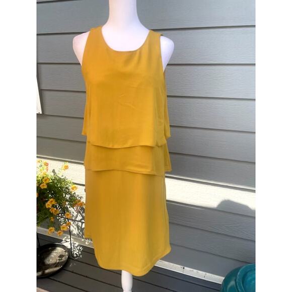 Banana Republic Size 8 Dress Yellow Gold‎ Layered Sleeveless - Picture 1 of 4